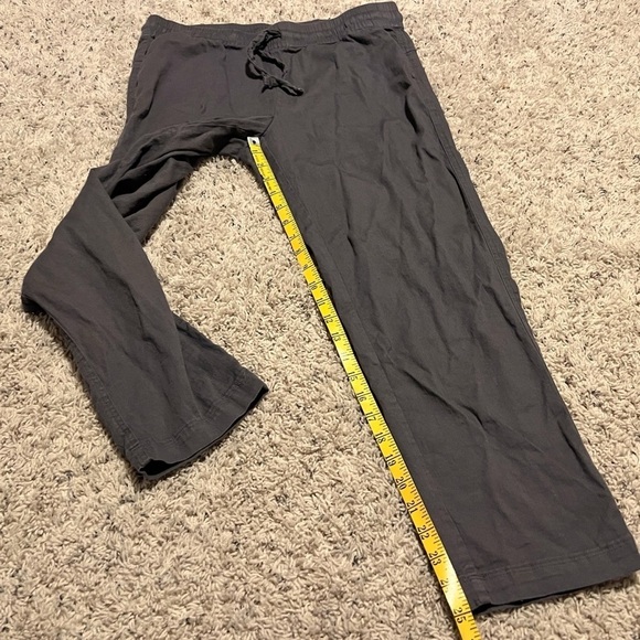 32 Degrees Stretch Linen Blend Pants High Rise Solid Gray Pockets Medium women's - Picture 5 of 10